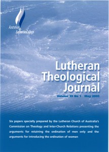 Theological Journal of the Lutheran Church of Australia LCA